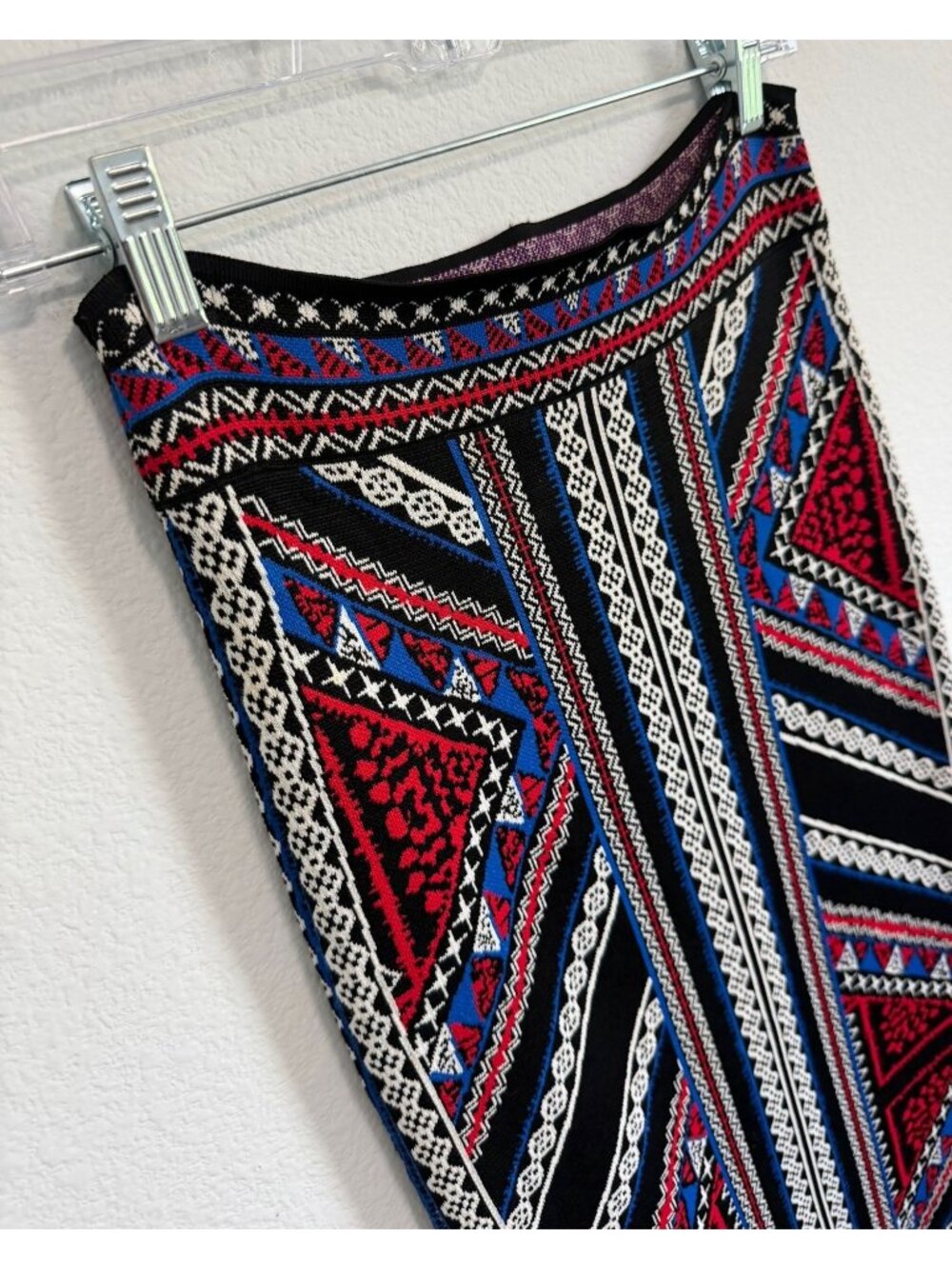 BCB6MAXAZRIA Multicolor Geo Stretch Bandage Skirt Women's Size S - Picture 3 of 7